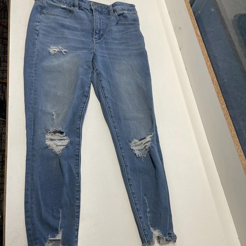 American Eagle Super Stretch Distressed Super High Rise Jegging Women's 8 Xshort